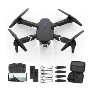 Foldable Black Camera Drone with Remote and Carrying Case